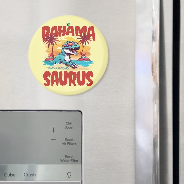 Imã Bahamas Souvenir Presente: Grande Bahama Saurus T- (In Situ (Fridge))