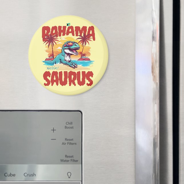 Imã Bahamas Souvenir Presente: Nassau Bahama Saurus T- (In Situ (Fridge))