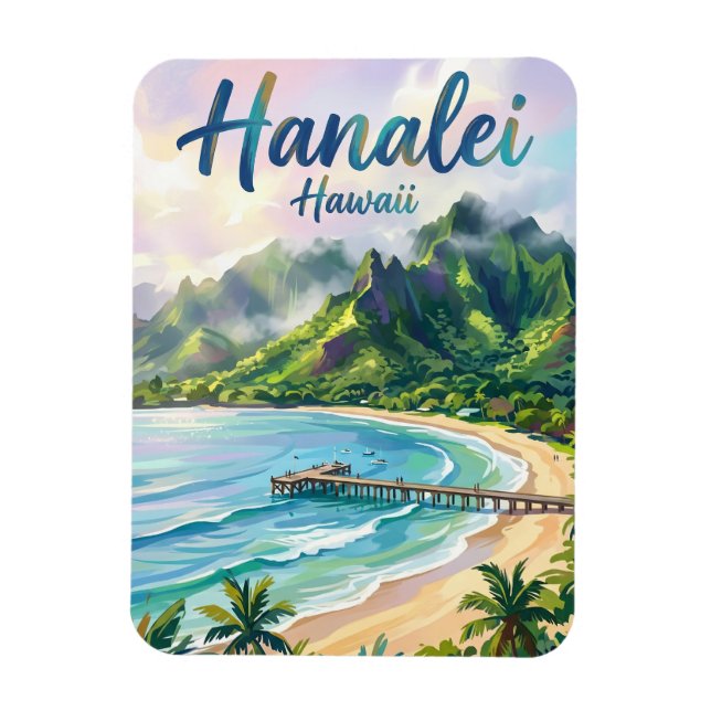 Ímã Baía de Hanalei Havaí (Vertical)