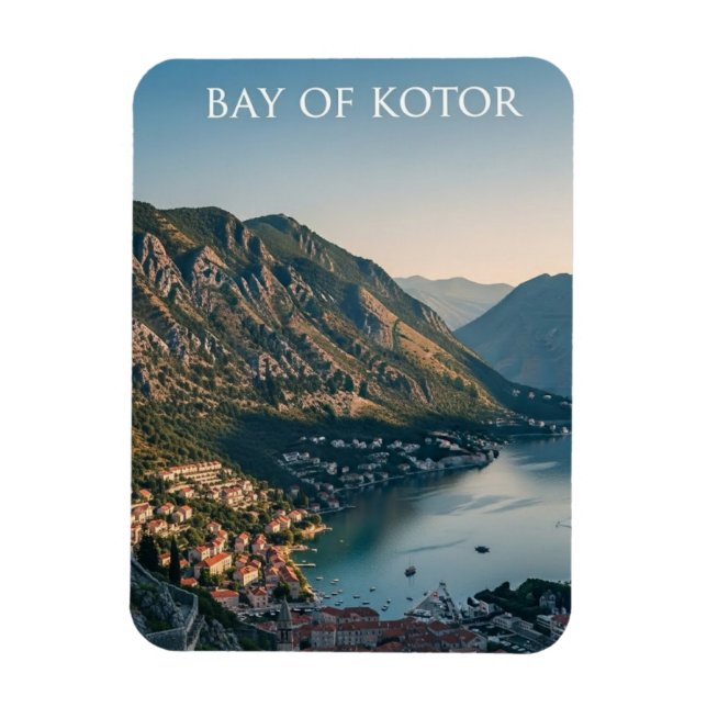 Ímã Baía de Kotor em Montenegro Viagem (Vertical)