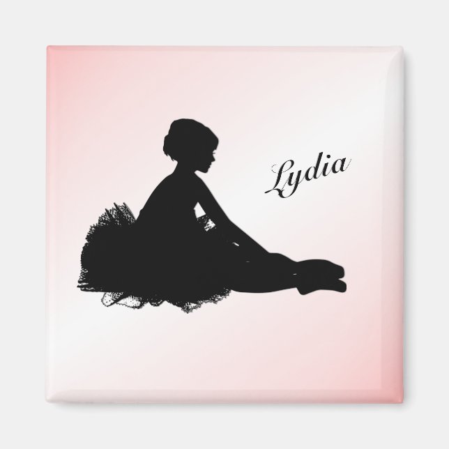 Imã Bailarina Cansada Personalizada c/ Nome Rosa (Frente)