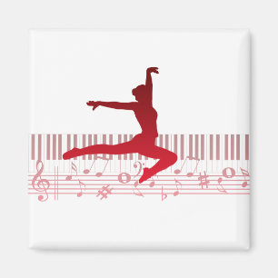 Imã Bailarino de ballet em um teclado