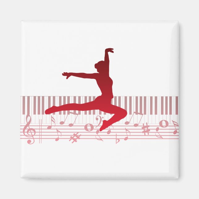 Imã Bailarino de ballet em um teclado (Frente)