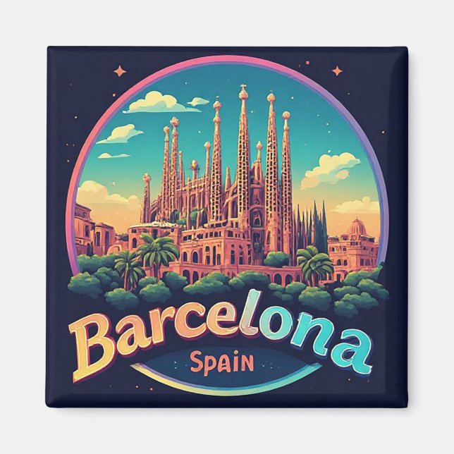 Imã 🧲 Bairro Gótico de Barcelona Memória Espanha 🏰 (Frente)
