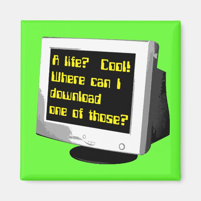 Imã Baixar Ímã de Computador Humor Engraçado Uma Vida (Frente)