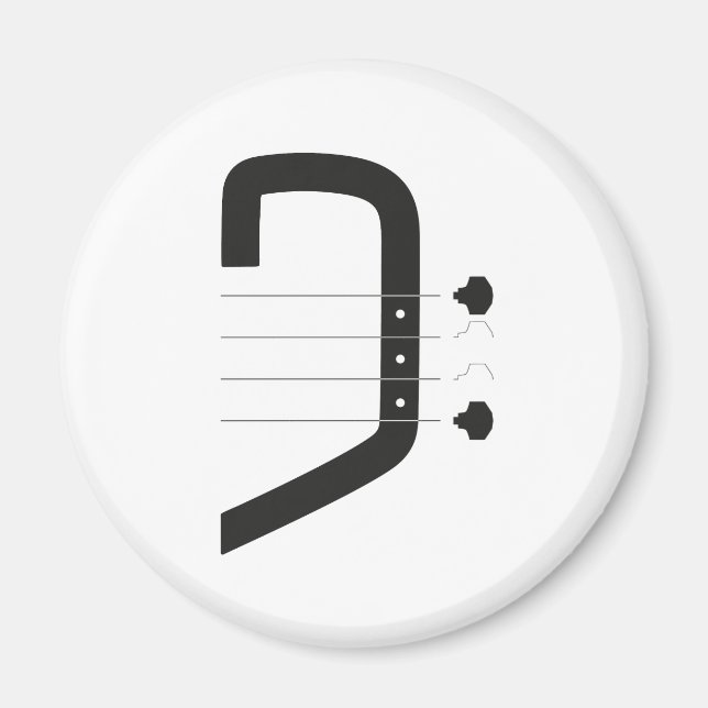 Imã baixo de logotipo clave e guitarra (Frente)