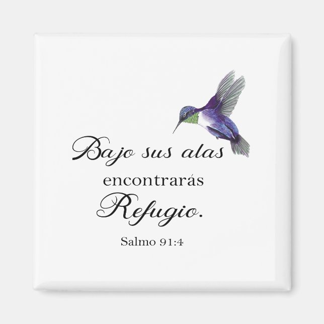 Imã Bajo sus alas spanish bíblia verse psalm91 (Frente)