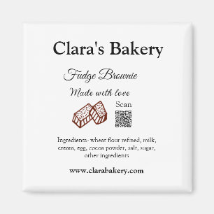 Imã Bakery brownie adiciona ingredientes feitos com lo