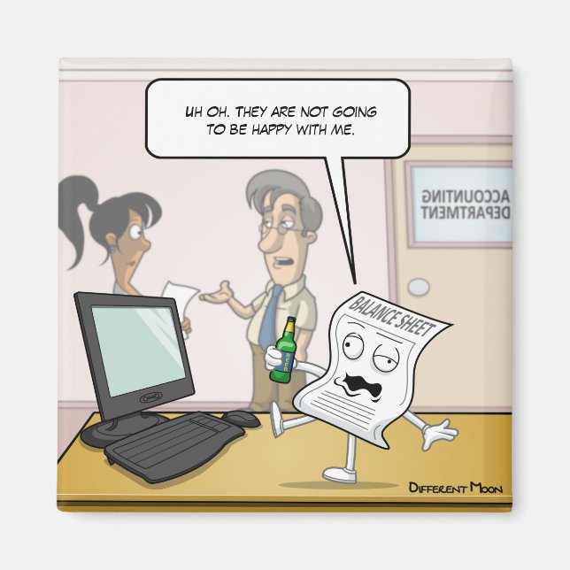 Imã Balanço do Bebado Contabilístico Magnético Quadrad (Frente)