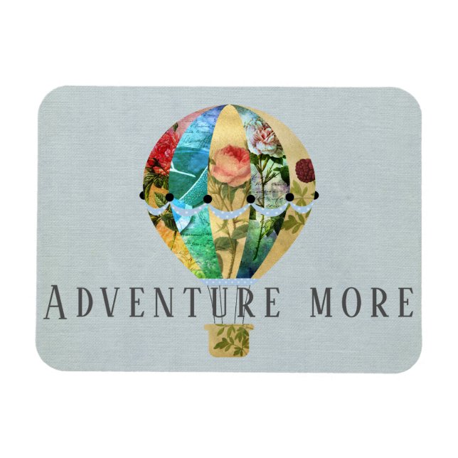 Ímã Balão de Ar Quente com Patchwork (Horizontal)