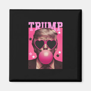 Imã Balão Trump Rosa Engraçado Com Coração Óculos De S