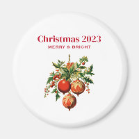 Balas de Natal Vermelhas com Holly Festivo