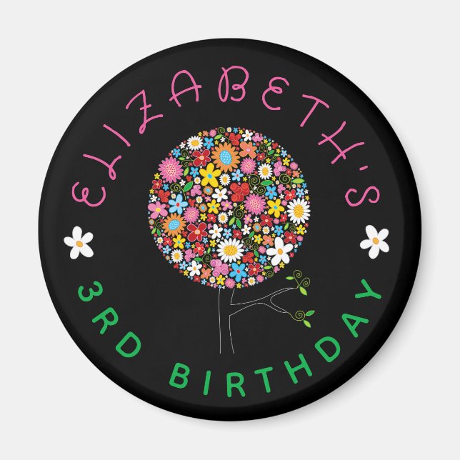 Imã Balas de primavera Whimsical Flores de Pop (Frente)