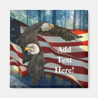 Imã Bald Eagle American Flag