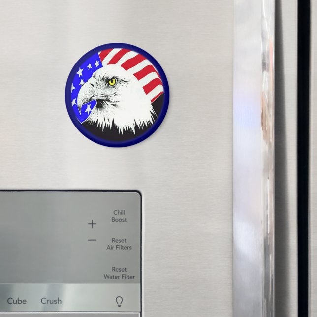 Imã Bald Eagle and American Flag (In Situ (Fridge))