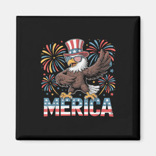 Imã Bald Eagle Dancing "merica Tee Funny Patriotic Usa