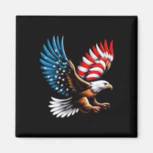 Imã Bald Eagle E Patriótica American Flag 4 De Julho