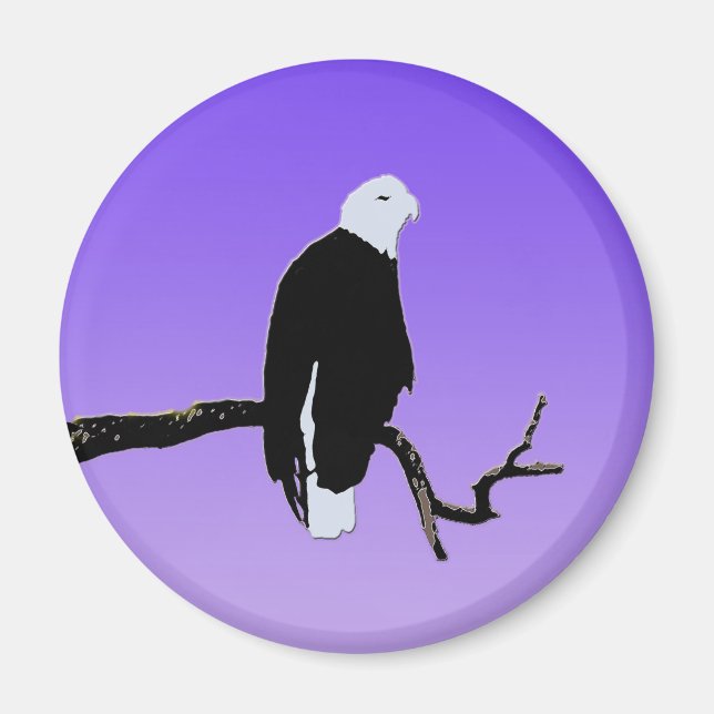 Imã Bald Eagle em Sunset - Arte original sobre a vida  (Frente)