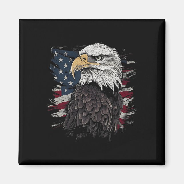 Imã Bald Eagle EUA Bandeira Americana Homens Gráficos  (Frente)