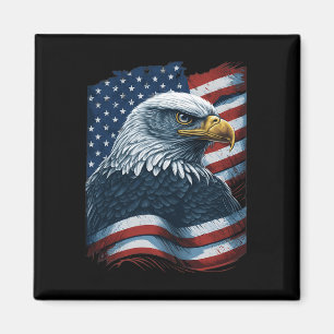 Imã Bald Eagle Orgulhosa Bandeira Americana Patriótica
