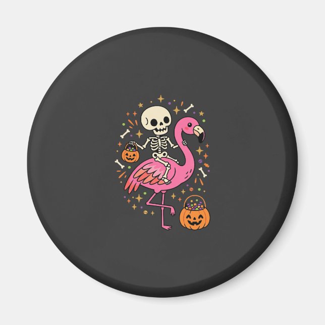 Imã Balde de Doces de Esqueleto de Flamingo de Hallowe (Frente)
