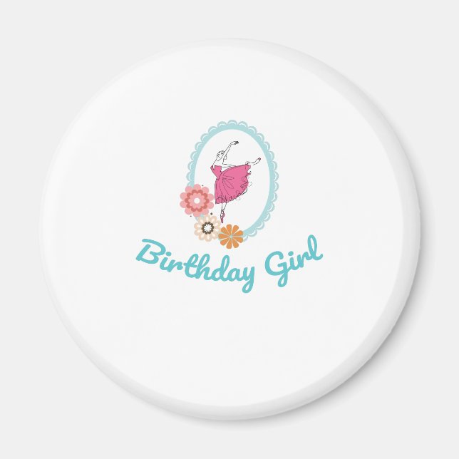 Imã Balé Aniversário de Ballerina (Frente)