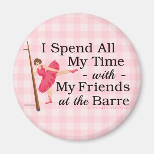 Imã Balé bonito Barre Funny Ballerina Dancer Gingham