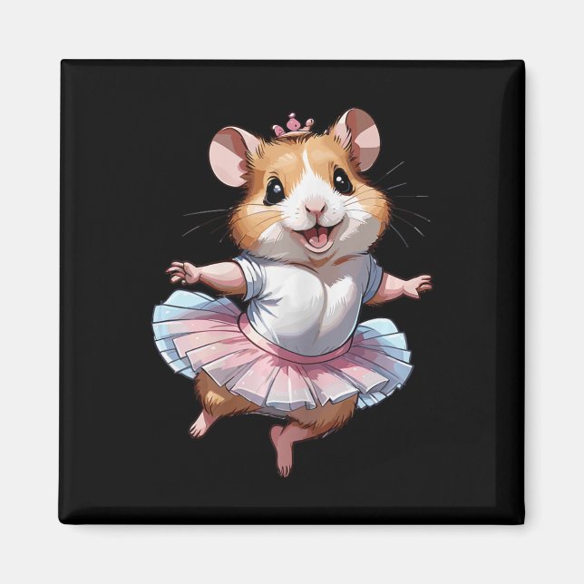Imã Balé De Hamster Único E Moderno E Ballerina (Frente)