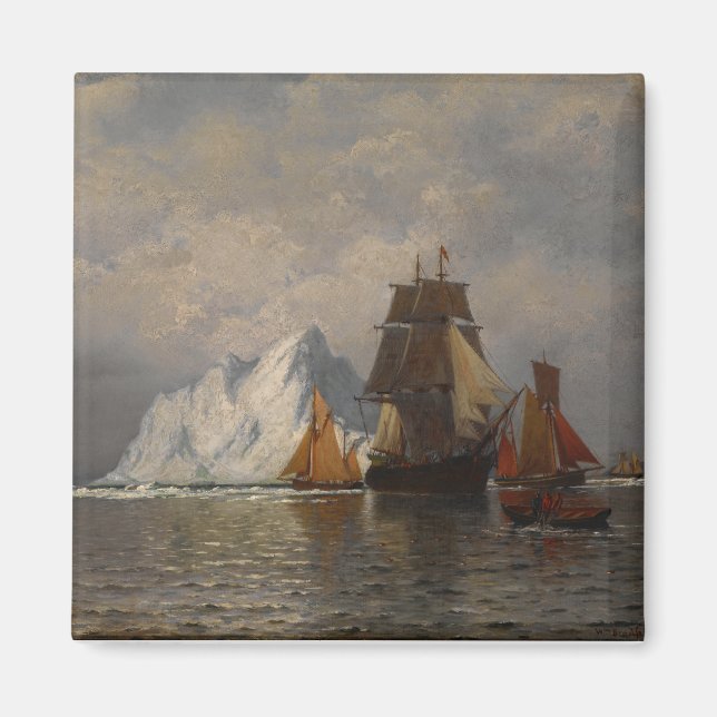 Imã Baleeiro e navios de pesca próximos da costa do La (Frente)