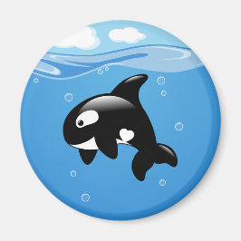 Imã Baleia de orca branca em Aqua