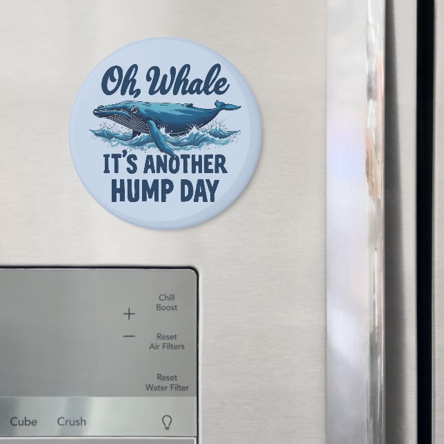 Imã Baleia Engraçada Trocadilho "Oh Baleia" Design Dia (In Situ (Fridge))