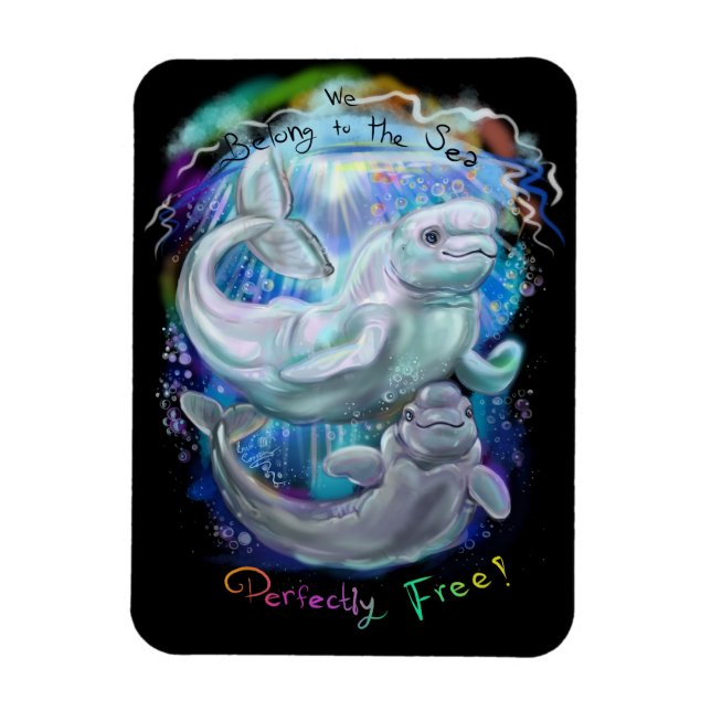 Ímã Baleias Beluga (Vertical)