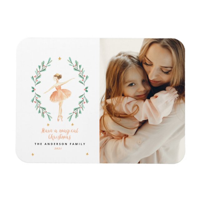 Ímã Balerina botânica 1 foto de Natal (Horizontal)