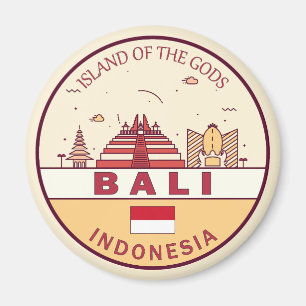 Imã Bali Indonesia Skyline Emblem