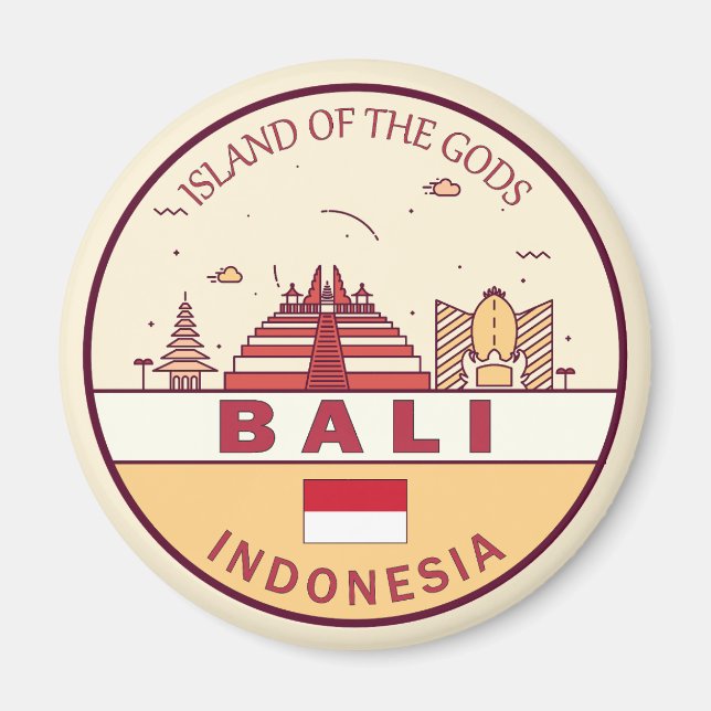 Imã Bali Indonesia Skyline Emblem (Frente)