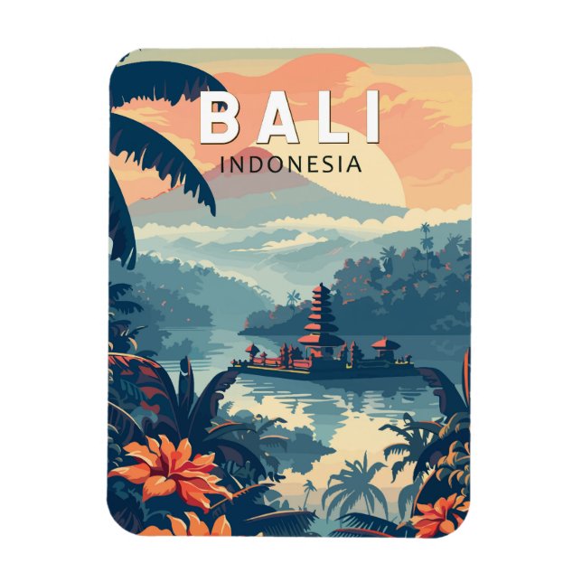 Ímã Bali Indonesia Viagem Art Vintage (Vertical)