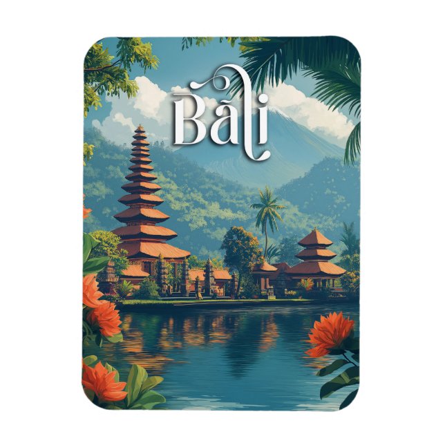 Ímã Bali Paraíso: Monte Meru Majestoso (Vertical)
