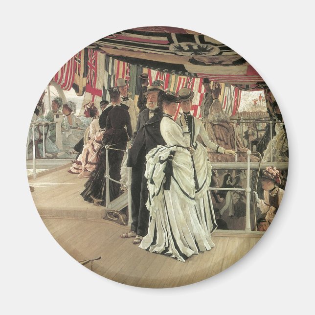 Imã Ball on Shipboard por James Tissot, Arte Vitoriana (Frente)