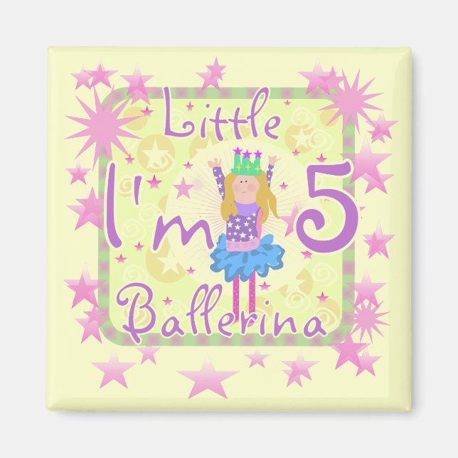 Imã Ballerina 5 camisetas de aniversário e presentes (Frente)