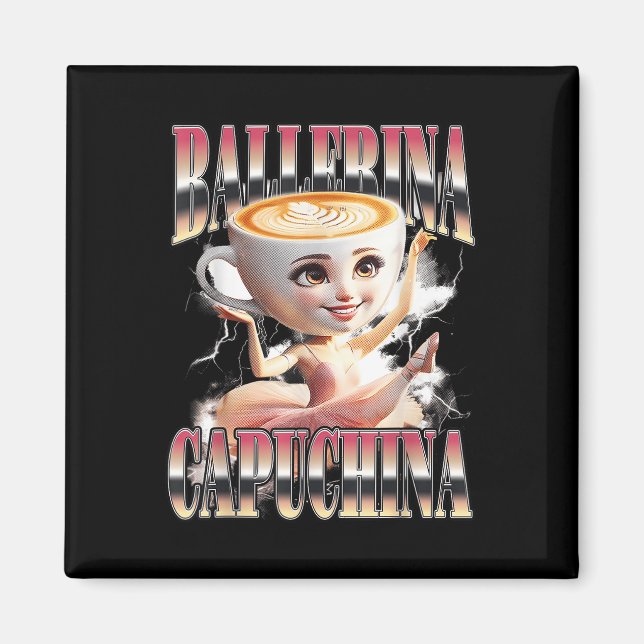 Imã Ballerina Capuchina Funny Italiana Brainrot Memu H (Frente)