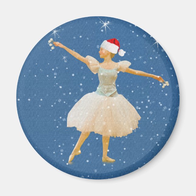 Imã Ballerina de Natal com o Magnete Castanets (Frente)
