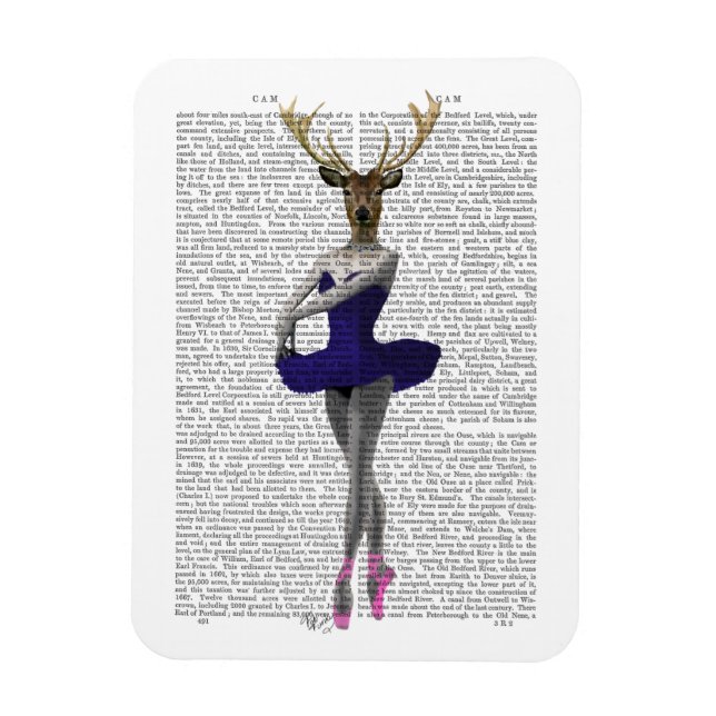 Ímã Ballerina Deer em Azul (Vertical)