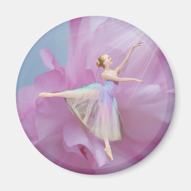Imã Ballerina em rosa e azul (Frente)