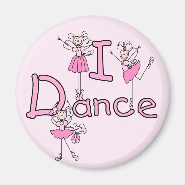Imã Ballerina Eu Danço Camisetas e Presentes (Frente)