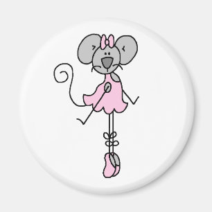 Imã Ballerina Mouse Stick Figure Magnet