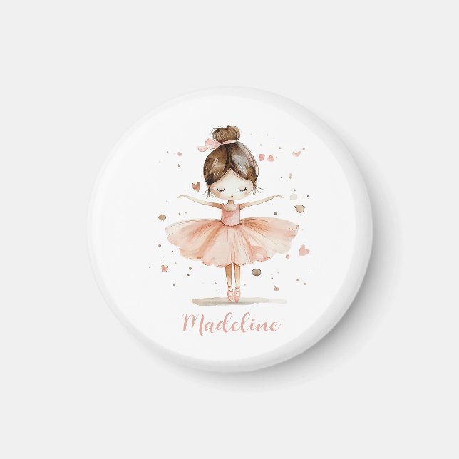 Imã Ballerina Personalized Name Girly (Frente)