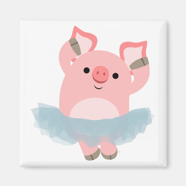 Imã Ballerina Pig Magnet (Frente)