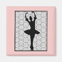 Ballerina Silhouette em um padrão de Heart Mandala