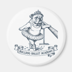 Imã Ballet de Bulldog Inglês Palhaço de Cachorro Baila