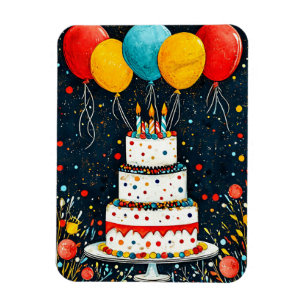 Ímã Balões coloridos de aniversário